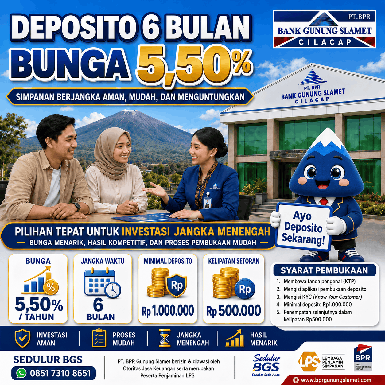 Deposito 6 Bulan Bunga 5,50%